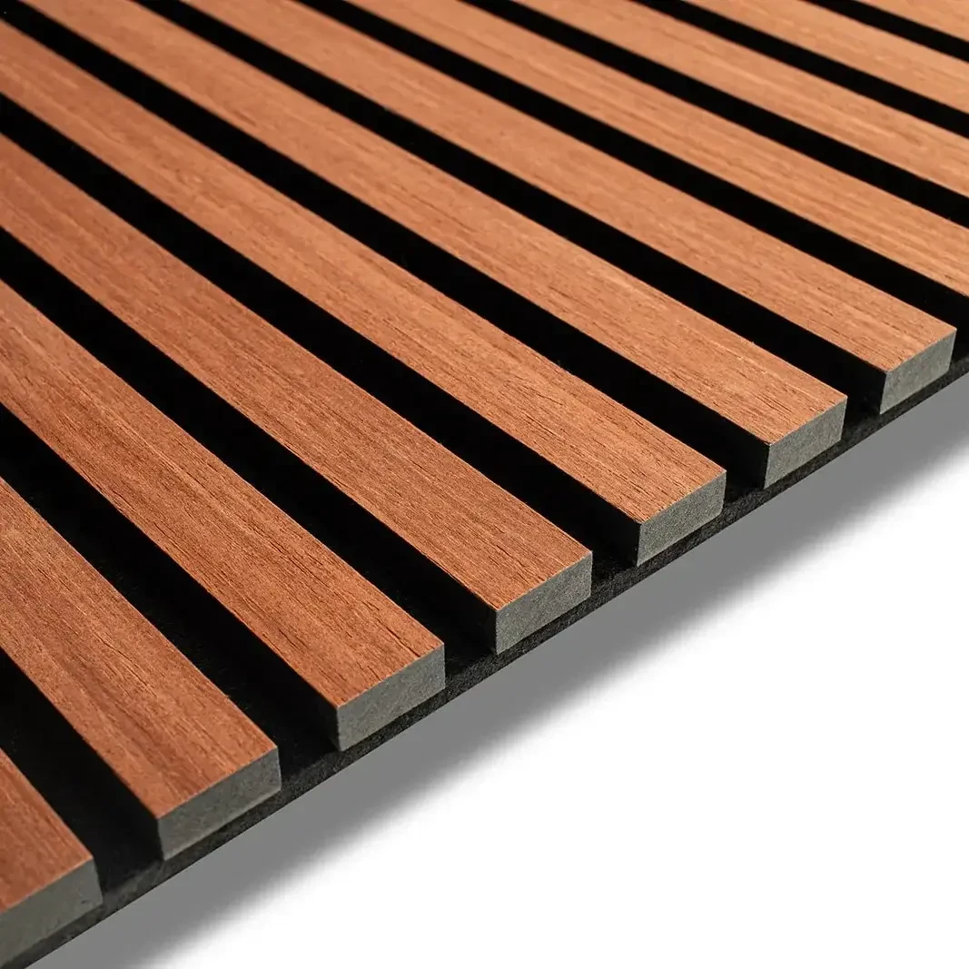 Wood Slat Acoustic Panel by DECIBEL -  60cmx60cm, Mahogany