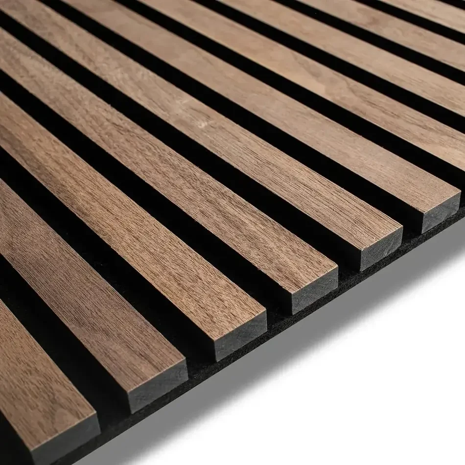 Wood Slat Acoustic Panel by DECIBEL -  60cmx60cm, Walnut