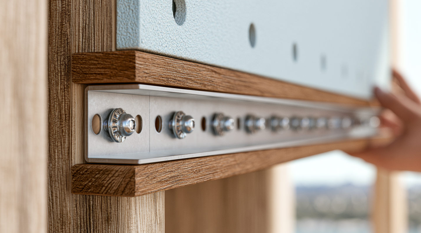 Resilient isolation clips and hat channel on studs before drywall