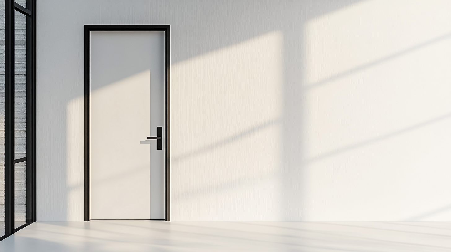 Interior door with gap at the bottom allowing sound transmission between rooms