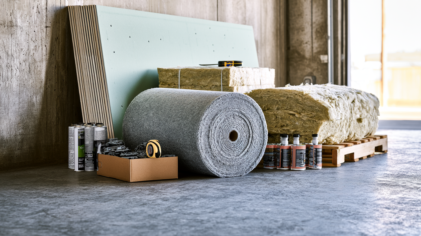 Garage soundproofing materials: drywall, mineral wool, MLV roll and sealant