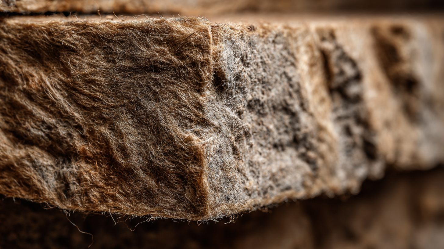 Close-up texture of rockwool insulation material