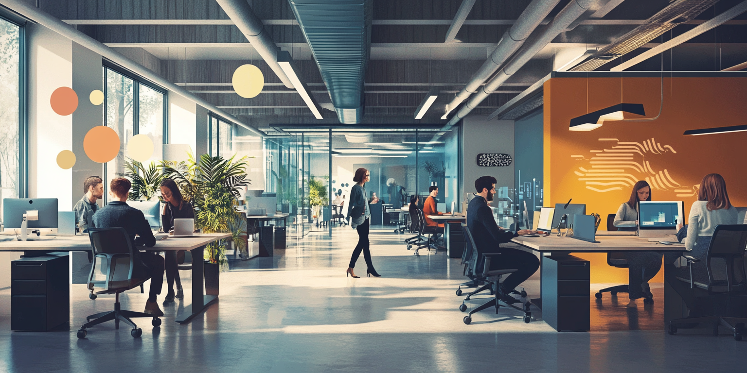 Open plan office with modern design