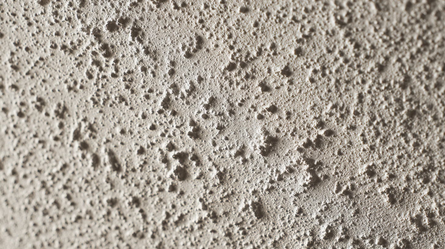 spray sand drywall texture close-up, subtle granular surface with light speckling